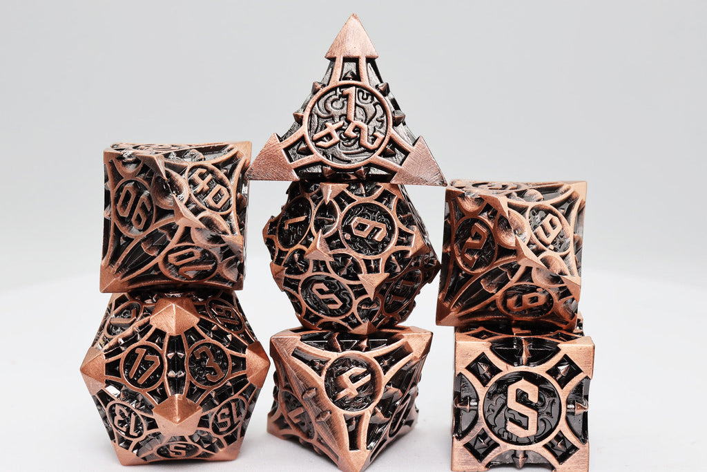 Quiver of Arrows: Copper Arrow - Metal RPG Dice Set Metal Dice Foam Brain Games