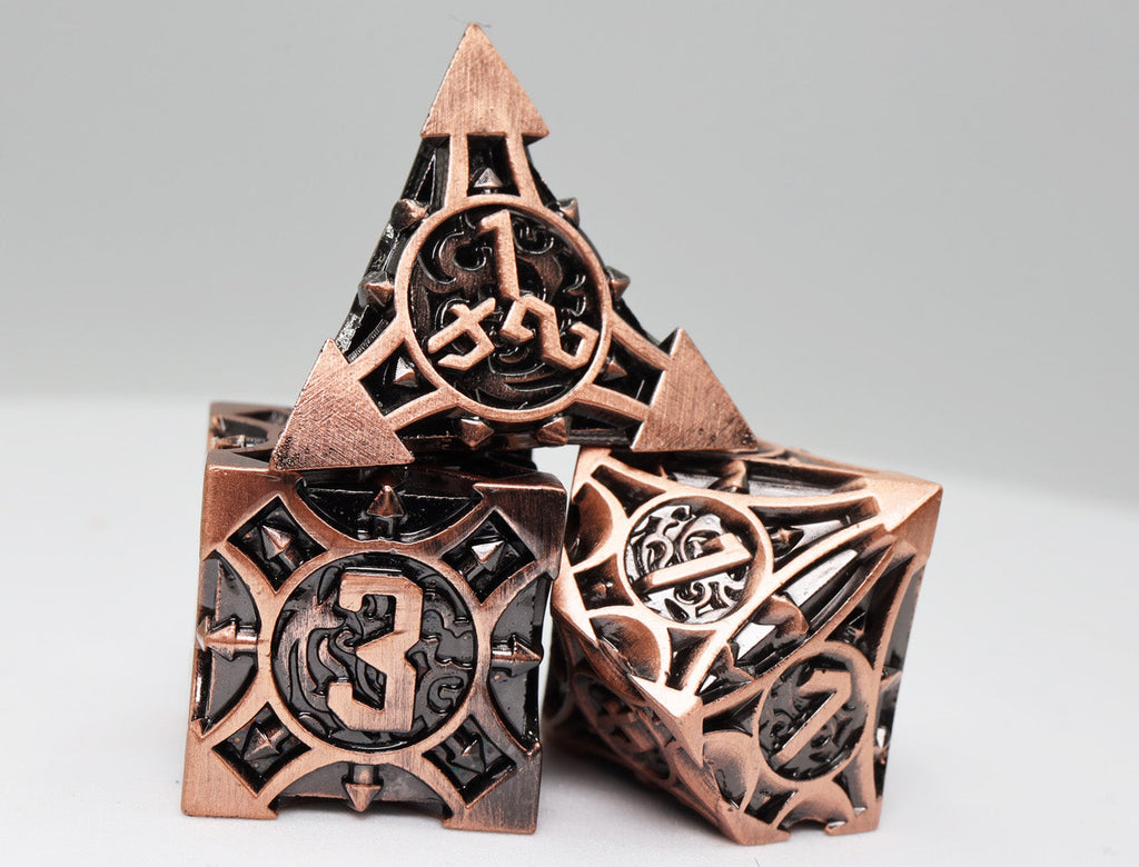 Quiver of Arrows: Copper Arrow - Metal RPG Dice Set Metal Dice Foam Brain Games