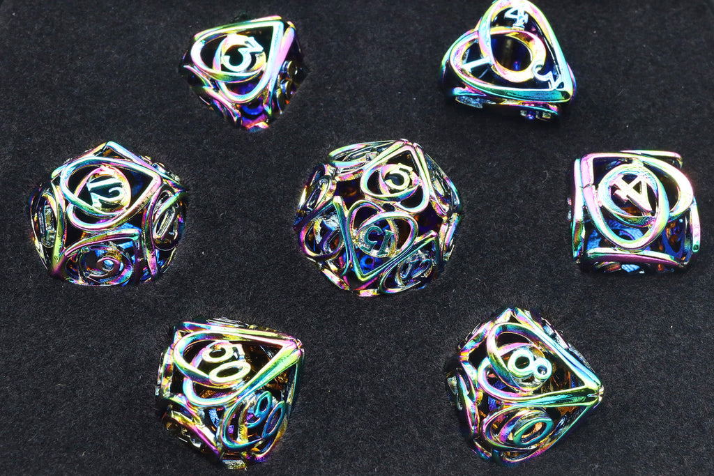 Hollow Hearts: Burnt Opal - Metal RPG Dice Set Metal Dice Foam Brain Games