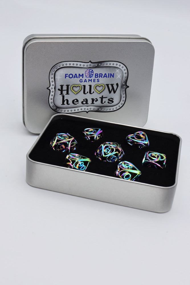 Hollow Hearts: Burnt Opal - Metal RPG Dice Set Metal Dice Foam Brain Games