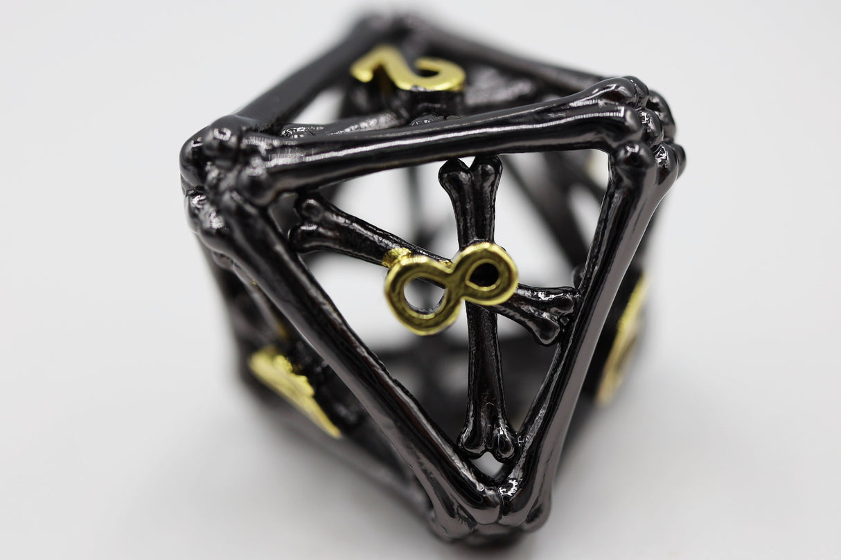 Night Bones - Hollow Metal RPG Dice Set Metal Dice Foam Brain Games