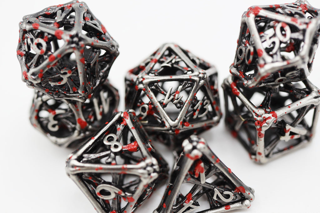 Vampire Bones - Hollow Metal RPG Dice Set Metal Dice Foam Brain Games