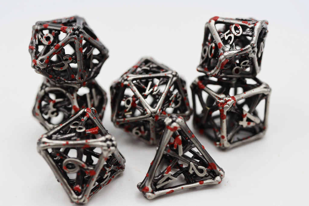 Vampire Bones - Hollow Metal RPG Dice Set Metal Dice Foam Brain Games