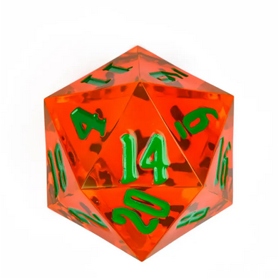 55mm Titan D20 - Sharp Edge Jack-O-Lantern Plastic Dice Foam Brain Games