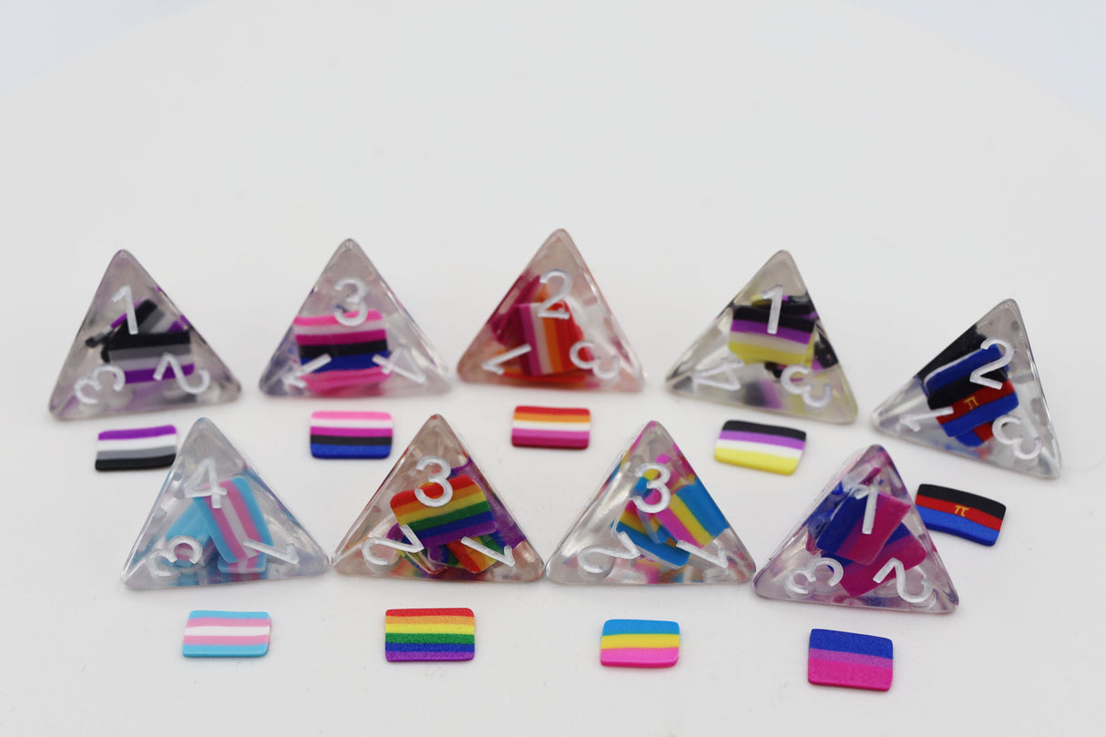 Complete Set: Resin Pride Flag Dice Bundle