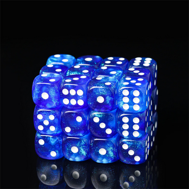 12 piece Pip D6's - Arctic Wind Plastic Dice Foam Brain Games