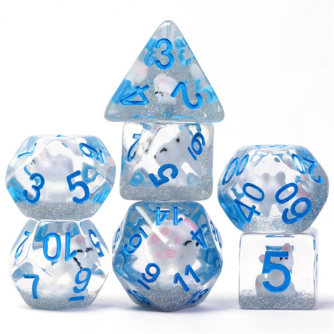 Arctic Fox RPG Dice Set Plastic Dice Foam Brain Games