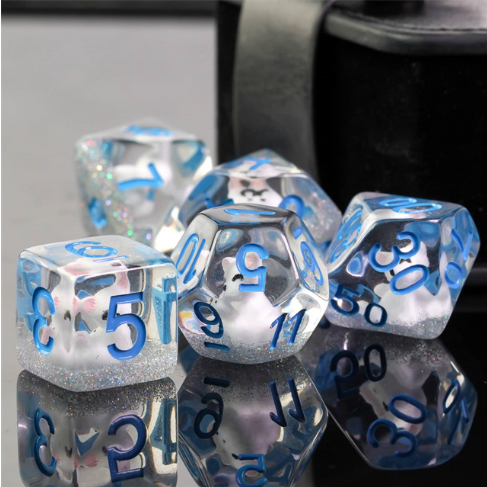 Arctic Fox RPG Dice Set Plastic Dice Foam Brain Games