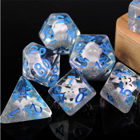 Arctic Fox RPG Dice Set Plastic Dice Foam Brain Games