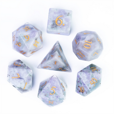 Auspicious Jade - Gemstone Engraved with Gold Stone Dice Foam Brain Games