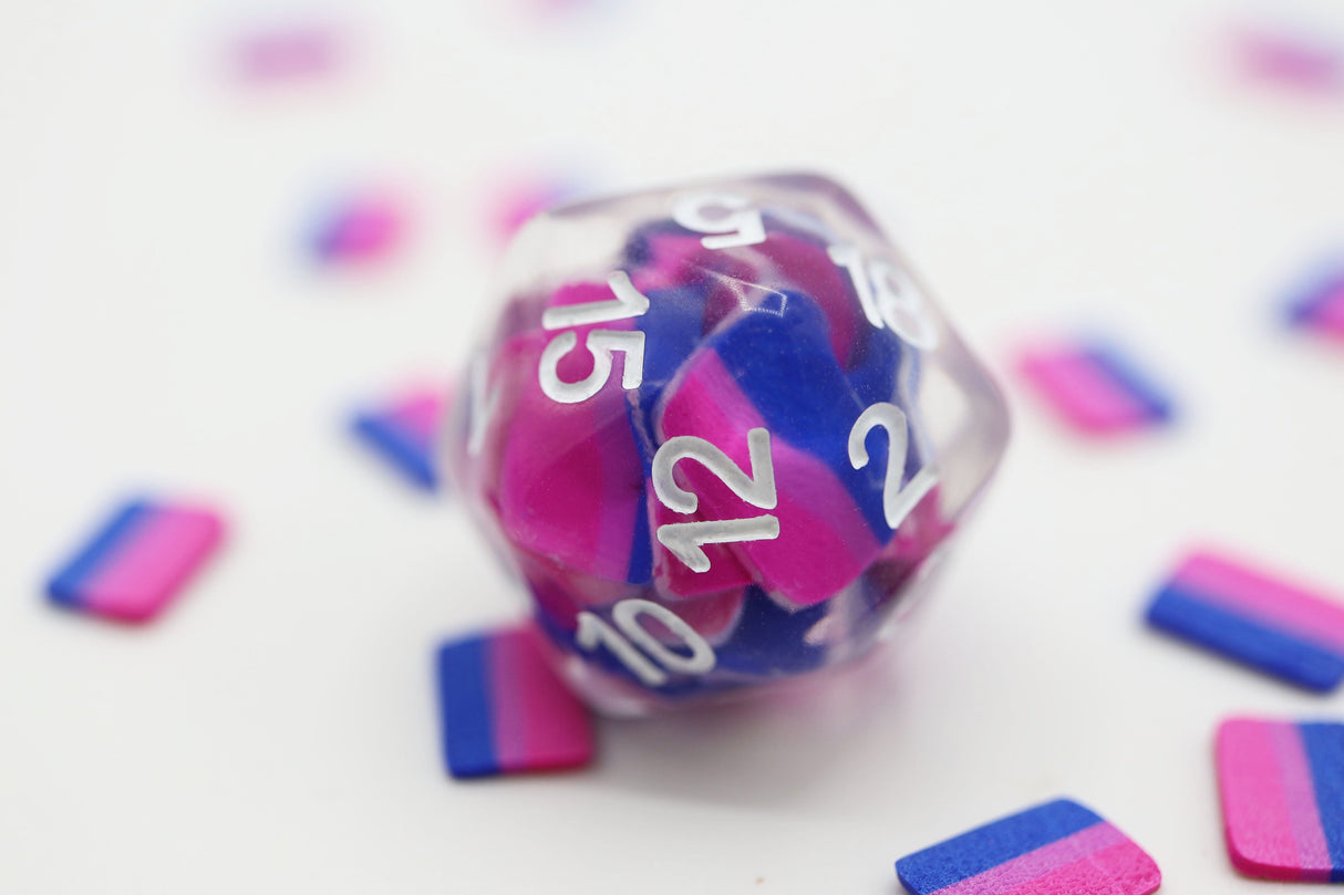 Pride Flag Single D20 Plastic Dice Foam Brain Games
