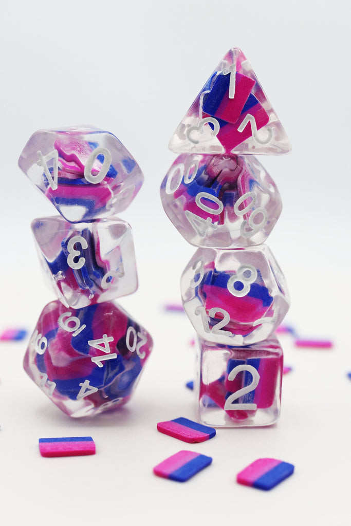 Bisexual Flag RPG Dice Set Plastic Dice Foam Brain Games