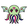 Pridethulhu: Bisexual Enamel Pin Foam Brain Games
