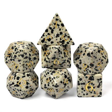 Black Speckle Gemstone - Engraved with Gold Stone Dice Foam Brain Games