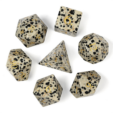 Black Speckle Gemstone - Engraved with Gold Stone Dice Foam Brain Games