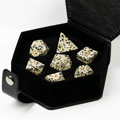 Black Speckle Gemstone - Engraved with Gold Stone Dice Foam Brain Games