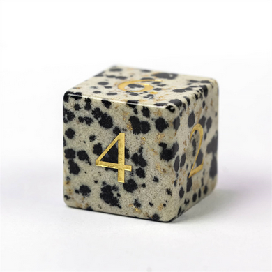 Black Speckle Gemstone - Engraved with Gold Stone Dice Foam Brain Games