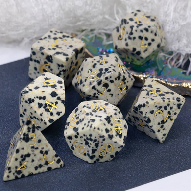 Black Speckle Gemstone - Engraved with Gold Stone Dice Foam Brain Games