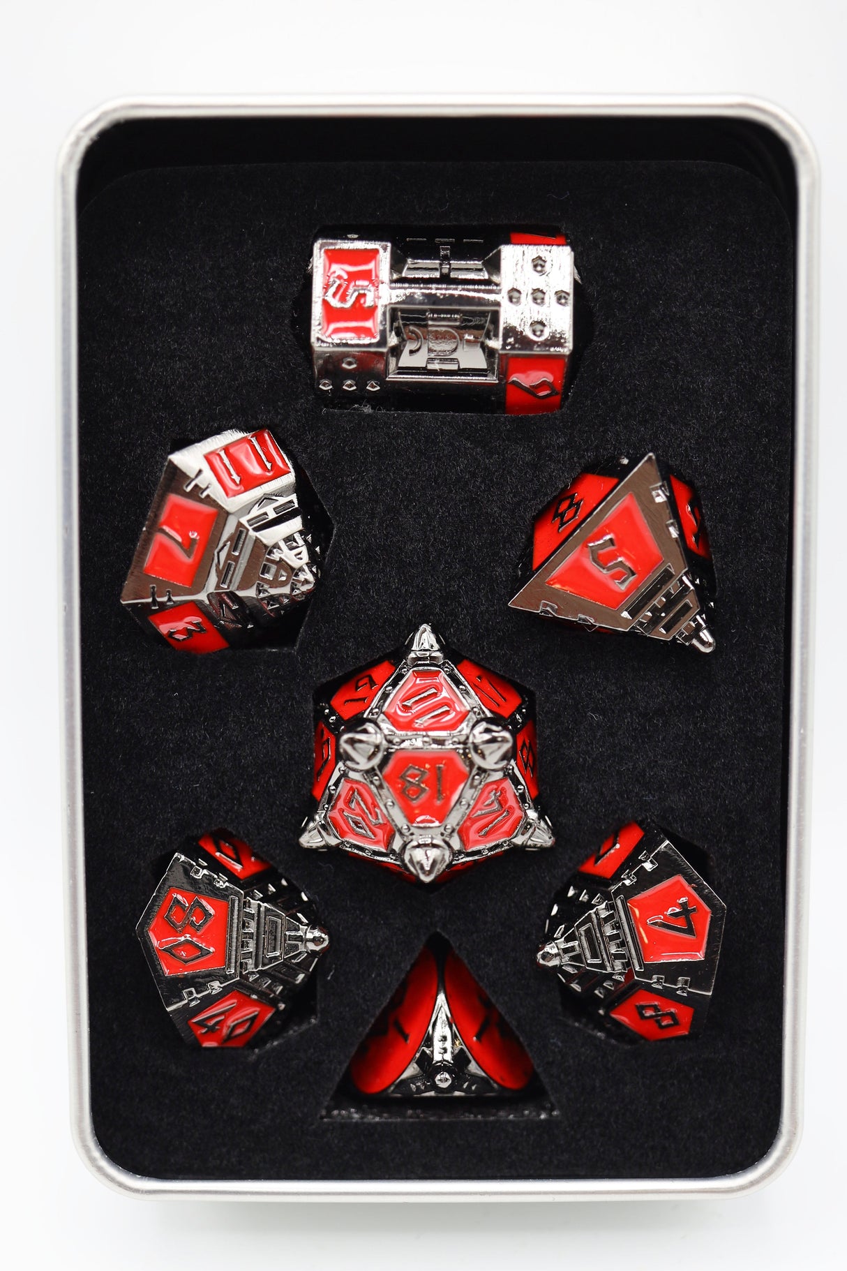 Dice 51: Blood Moon - Metal RPG Dice Set Metal Dice Foam Brain Games