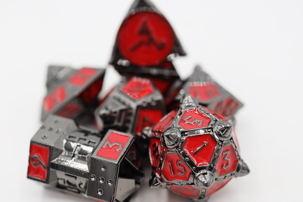 Dice 51: Blood Moon - Metal RPG Dice Set Metal Dice Foam Brain Games