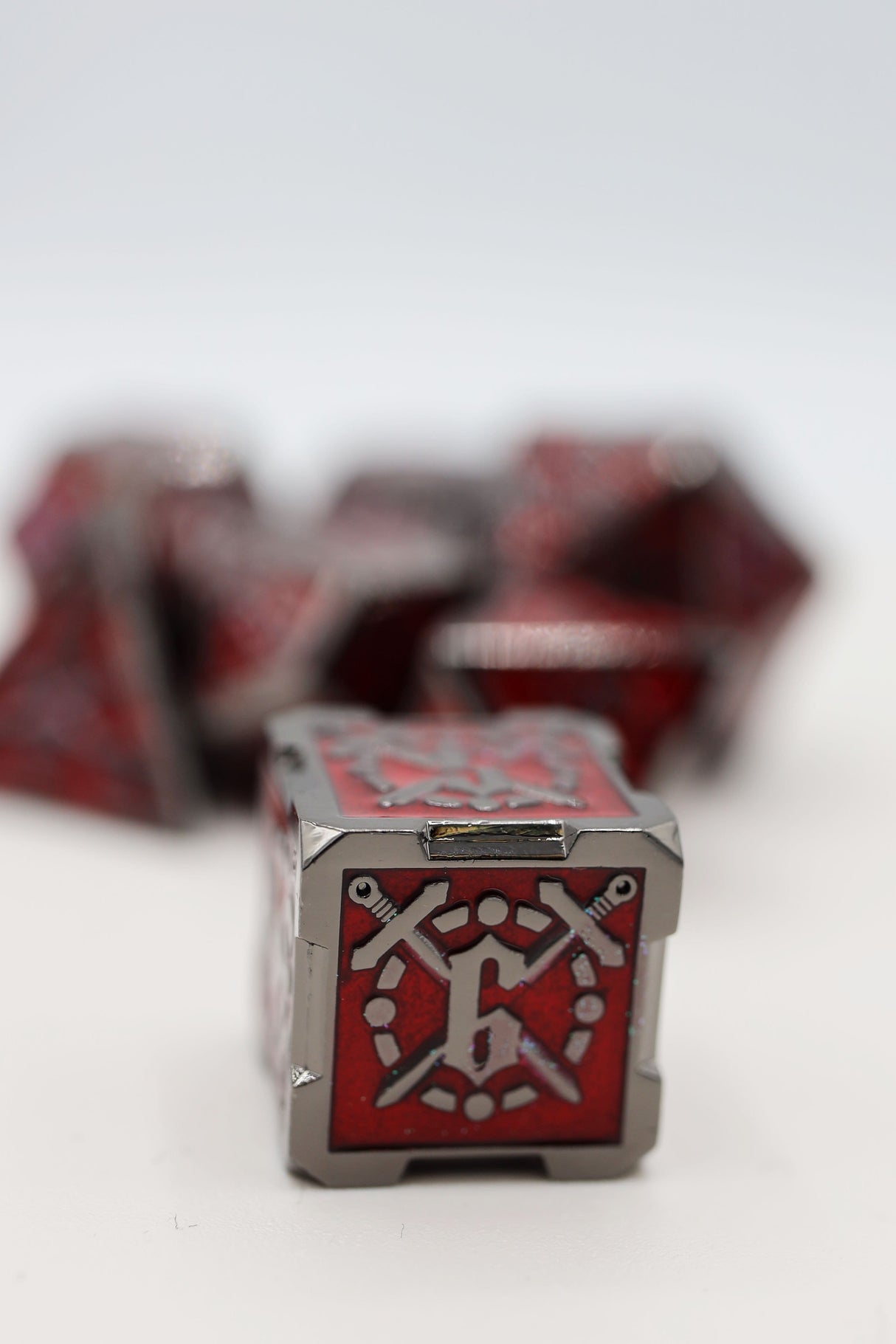 Crossed Swords: Blood Sword - Metal RPG Dice Set Metal Dice Foam Brain Games