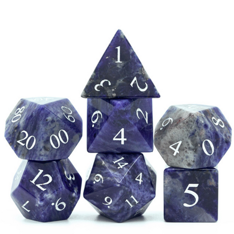 Blue-Vein - Gemstone Engraved Stone Dice Foam Brain Games