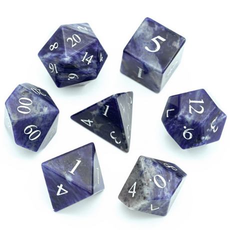 Blue-Vein - Gemstone Engraved Stone Dice Foam Brain Games