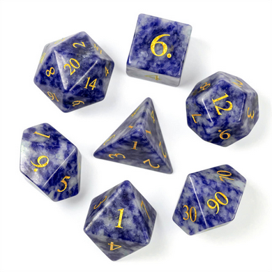 Blue Dot - Gemstone Engraved with Gold Stone Dice Foam Brain Games