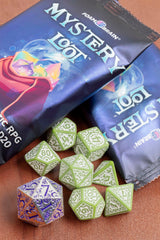 Mystery Loot: Plastic RPG Set and Metal D20 Foam Brain Games