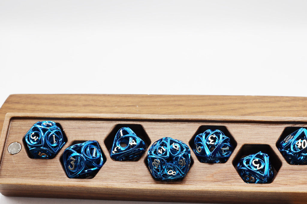 Hollow Hearts: Blue - Metal RPG Dice Set Metal Dice Foam Brain Games