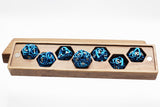 Hollow Hearts: Blue - Metal RPG Dice Set Metal Dice Foam Brain Games