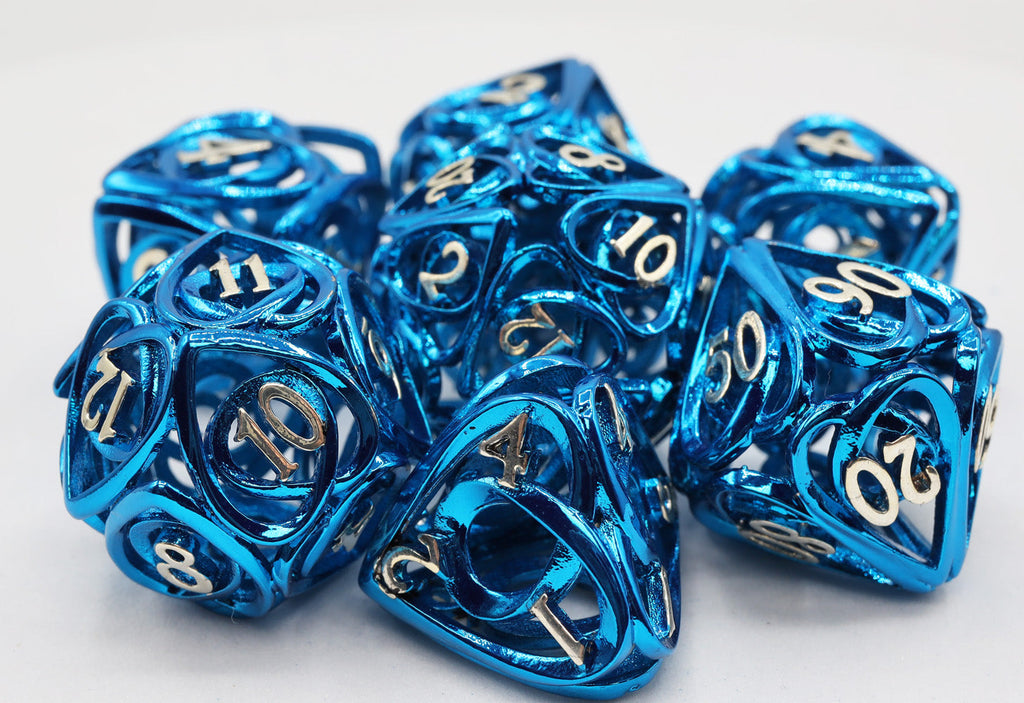 Hollow Hearts: Blue - Metal RPG Dice Set Metal Dice Foam Brain Games