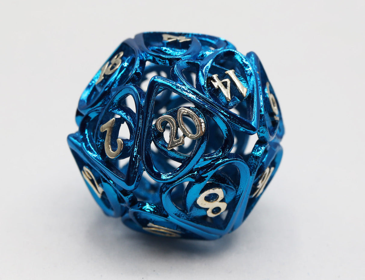 Hollow Hearts: Blue - Metal RPG Dice Set Metal Dice Foam Brain Games