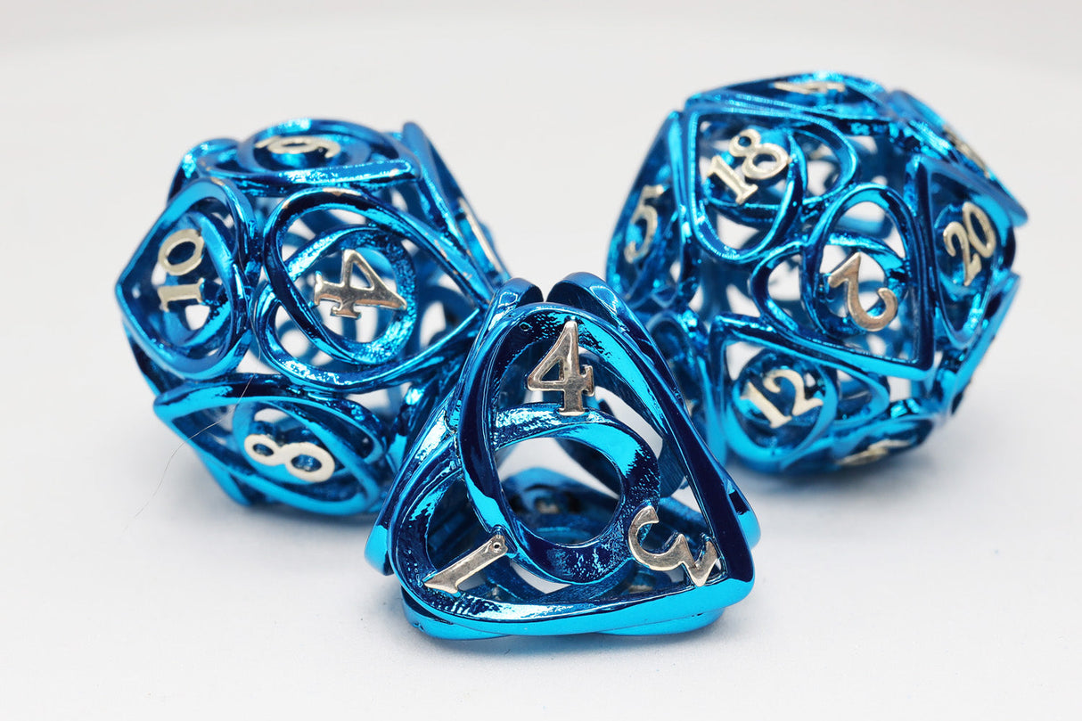 Hollow Hearts: Blue - Metal RPG Dice Set Metal Dice Foam Brain Games