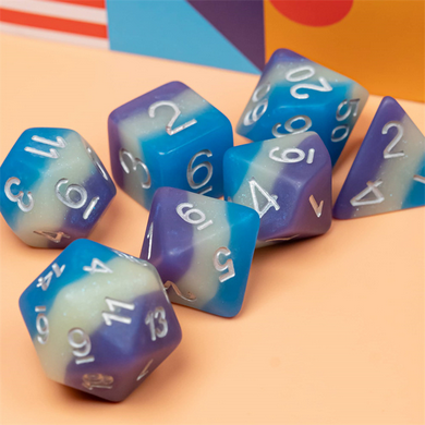 Blueberry Snow Cone RPG Dice Set Plastic Dice Foam Brain Games