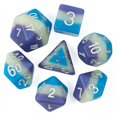 Blueberry Snow Cone RPG Dice Set Plastic Dice Foam Brain Games