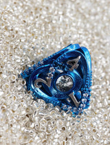 Hollow Hearts: Jeweled Blue -  Metal RPG Dice Set Metal Dice Foam Brain Games