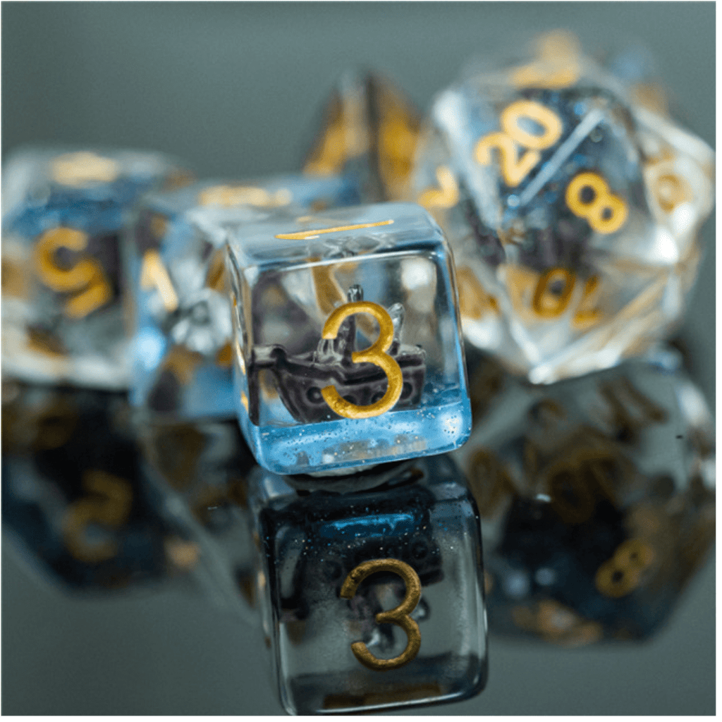 Boat RPG Dice Set Plastic Dice Foam Brain Games