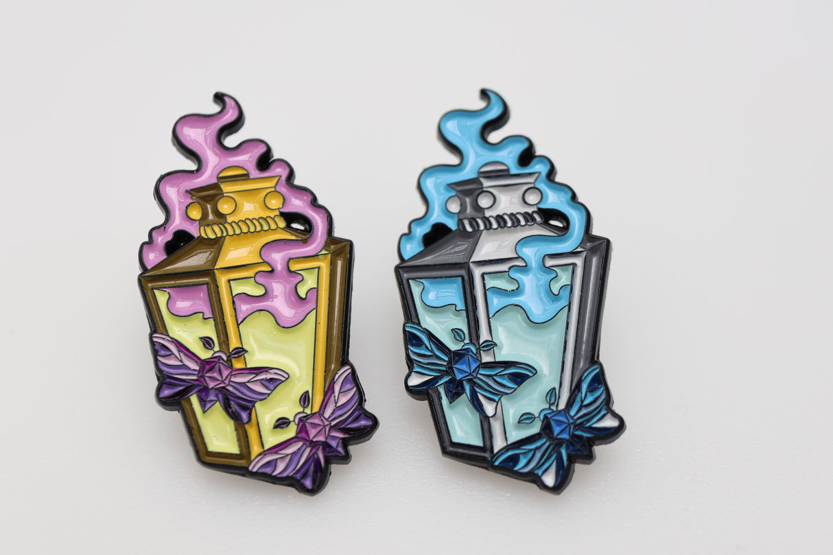 Moonlit Lantern Enamel Pin - Pink Enamel Pin Foam Brain Games
