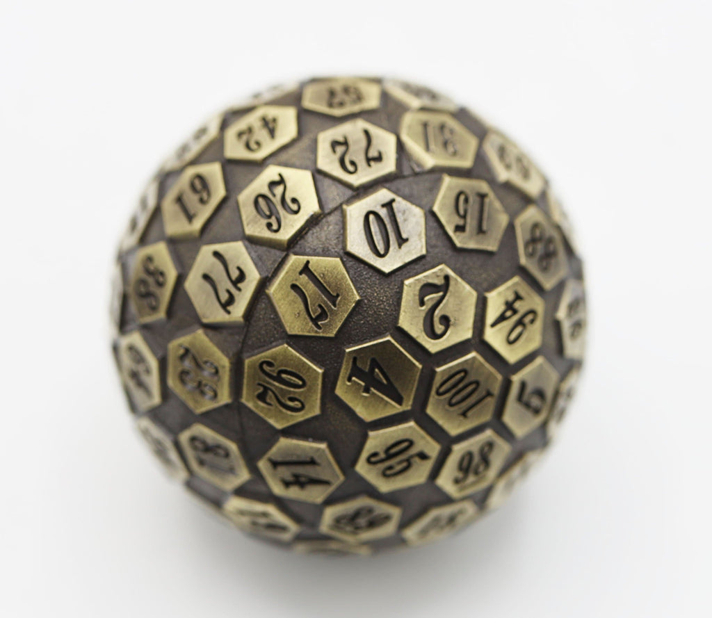 45mm Metal D100 - Bronze Metal Dice Foam Brain Games