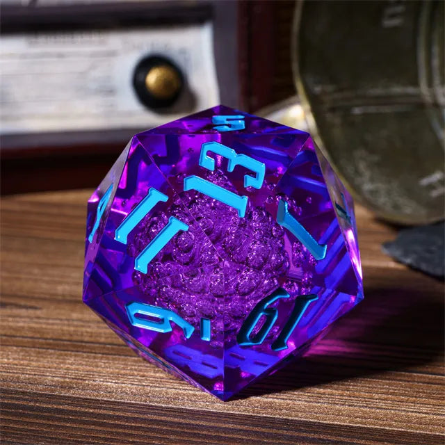 55mm Titan D20 - Sharp Edge Bubbling Cauldron Plastic Dice Foam Brain Games