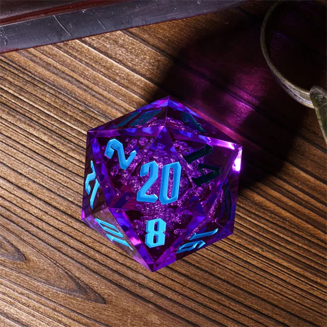 55mm Titan D20 - Sharp Edge Bubbling Cauldron Plastic Dice Foam Brain Games