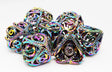 Hollow Hearts: Jeweled Burnt Opal -  Metal RPG Dice Set Metal Dice Foam Brain Games