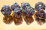 Hollow Hearts: Jeweled Burnt Opal -  Metal RPG Dice Set Metal Dice Foam Brain Games