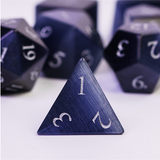 Cat's Eye Violet - Gemstone Engraved with Silver Stone Dice Foam Brain Games