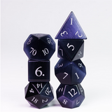 Cat's Eye Violet - Gemstone Engraved with Silver Stone Dice Foam Brain Games