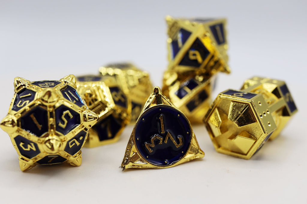 Dice 51: Cobalt Cosmos - Metal RPG Dice Set Metal Dice Foam Brain Games