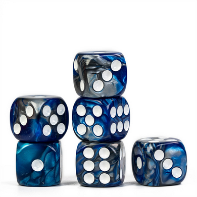 12 piece Pip D6's - Cold Iron Plastic Dice Foam Brain Games