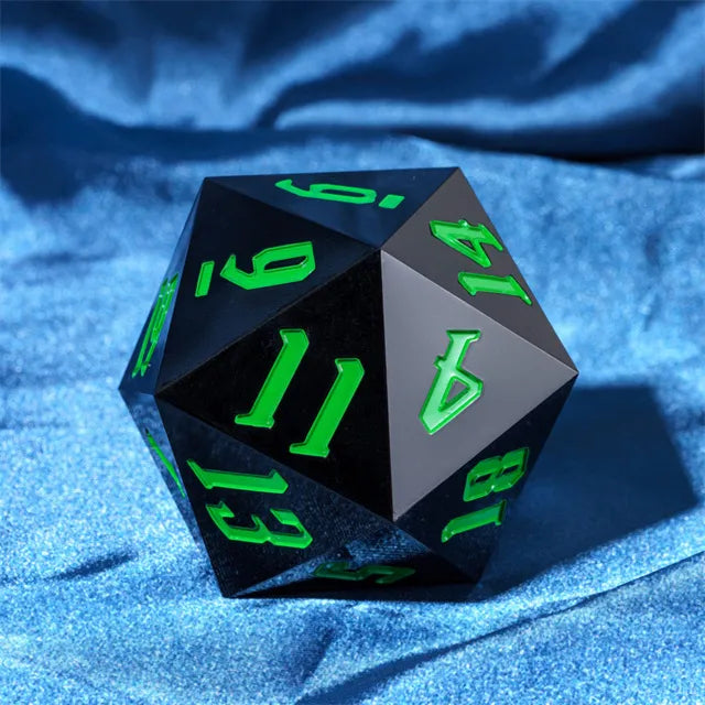 55mm Titan D20 - Sharp Edge Contamination Plastic Dice Foam Brain Games