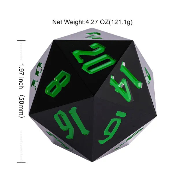 55mm Titan D20 - Sharp Edge Contamination Plastic Dice Foam Brain Games